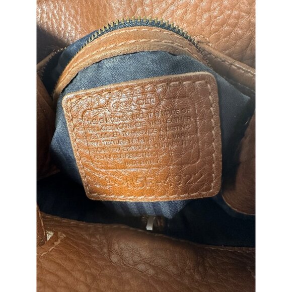 Vintage Coach Brown Pebbled Leather Drawstring Backpack With Gold-Tone Hardware - Picture 6 of 6